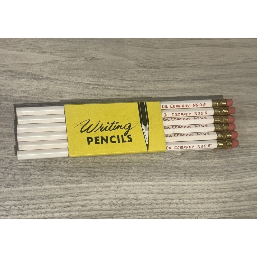Vtg No2.5 Pencils TIDEWATER OIL Lot Of 12 White Tidewater Oil Collectibles‎ USA